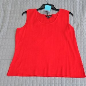 Ming Wang Red Sleeveless Tank Top